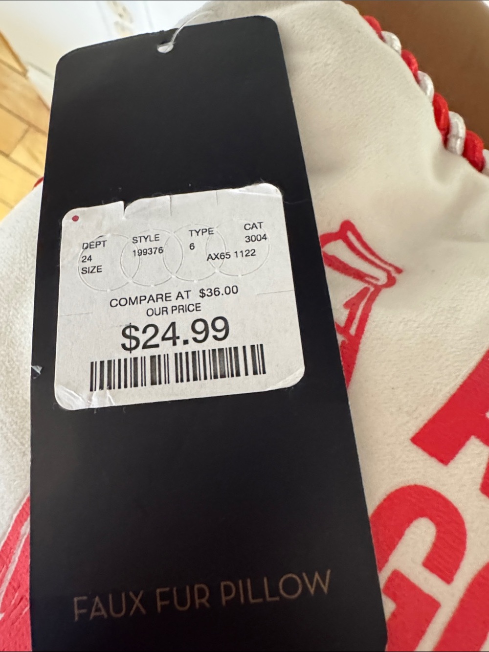 Coca-Cola White Pillow faux fur with Red Logo Text - Picture 3 of 4